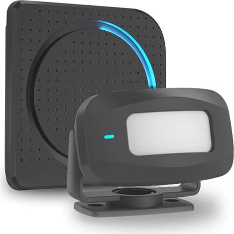 Capteur de mouvement avec alarme sonore Sonnette sans fil pour porte Alarme de sécurité Détecteur de présence portatif Noir (1/5)