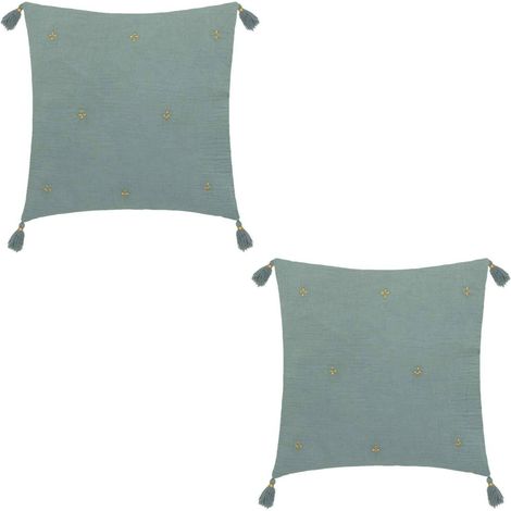 Lot de 2 coussins de chaise brodés rectangulaires JAMANA (1/3)