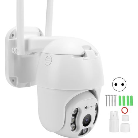 Caméra de surveillance extérieure WiFi IP66 HD couleur jour et nuit, sécurité domestique 100-240V EU, vision à distance CCTV (1/5)