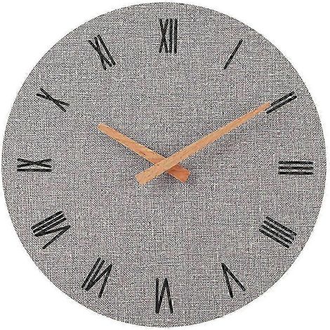 Horloge murale romaine vintage en bois de 30 cm (12 pouces), surface texturée, idéale pour la décoration d'une chambre d'étudiant ou d'un salon. Affichage de l'heure décontracté. (1/3)