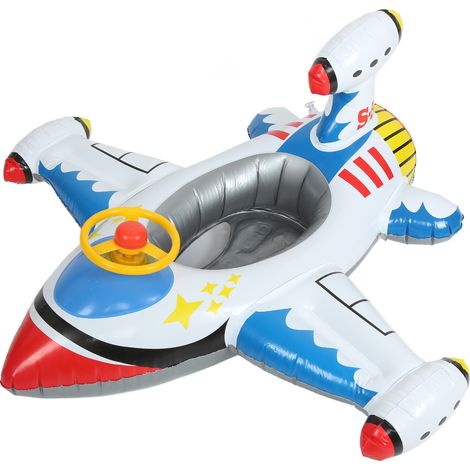 Aufblasbarer Flugzeug-Schwimmring mit Steuerrad für Kinder - Pool-Schwimmsitz