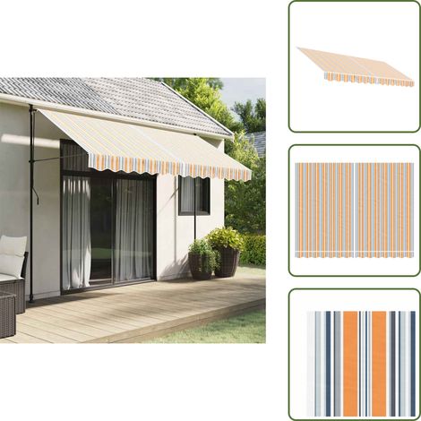 Toldo resistente al agua - vidaXL Tela de repuesto de toldo rayas de colores 3,5x2,5 m - Toldo UV