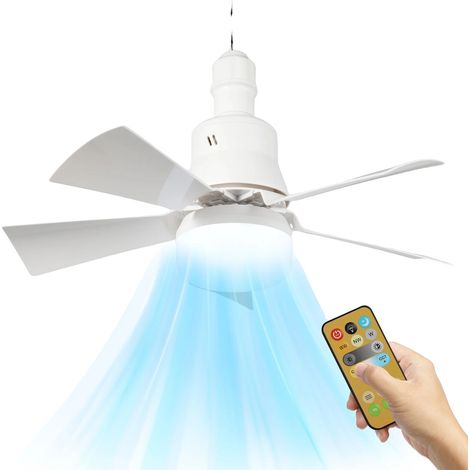 Deckenventilator mit Licht, Fernbedienung, energiesparend, WEISS (1/2)