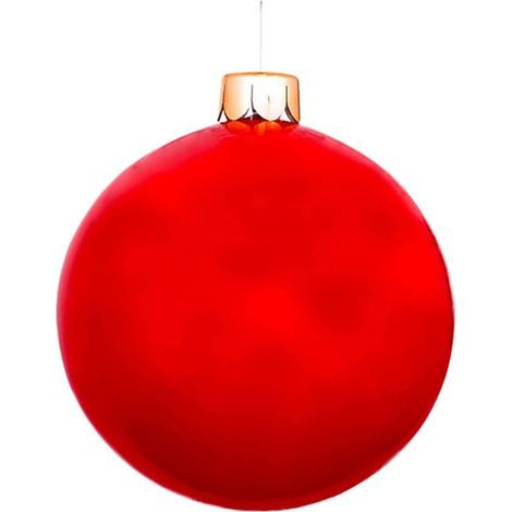 Boule de Noël,1 ensemble de jouets gonflables d'extérieur faciles à gonfler, boules de décoration de noël de couleur vive pour le jardin 65CM rouge (1/5)