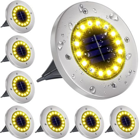 NFESOLAR-Solarlampen mit 16 LEDs, Solar- und Solarlampen und Ausgänge für Alleen, Gärten, Garagen und Garagentore (8er-Lot, weiß) (1/5)