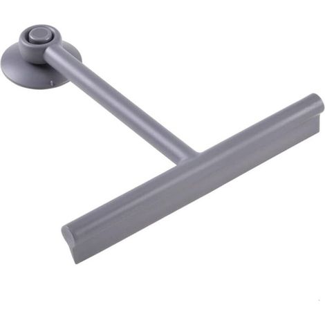 Raclette de douche/nettoyant pour vitres avec support en silicone, nettoyage de salle de bain (gris) (1/5)
