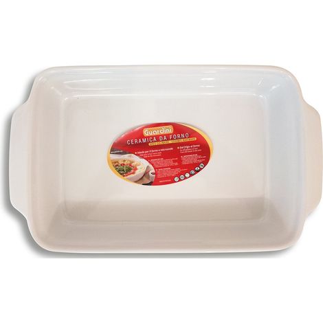 Guardini Pirofila Rettangolare in Ceramica Bianca 22x14 cm (1/3)