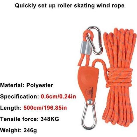 Corde de haubanage de Tente Corde de Tente réfléchissante avec tendeur pour Trekking, randonnée, randonnée - Corde Utilitaire avec tendeurs pour bâche de Tente, abri d'auvent