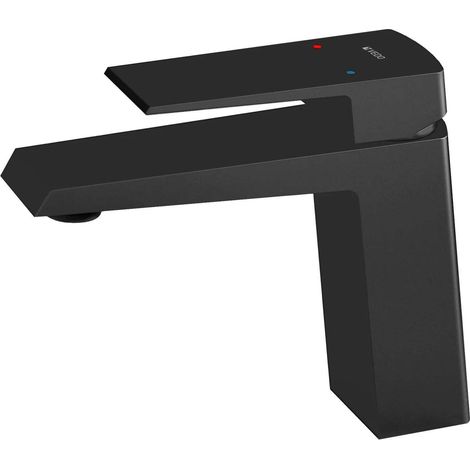 Mitigeur de lavabo avec garniture de vidage (bouchon) noir mat (1/2)