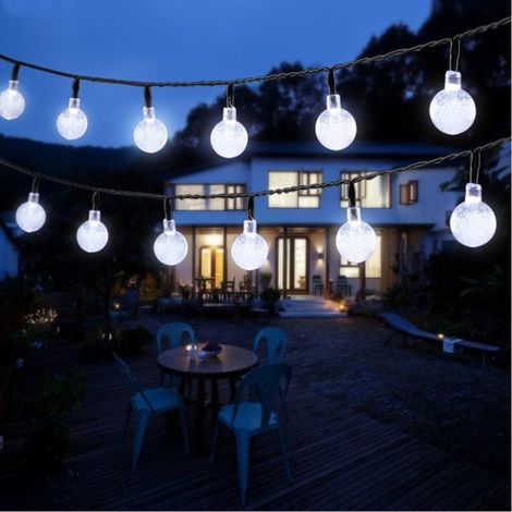 MINKUROW Luces De Hadas Solares Bola De Cristal Decoración De Luces De Hadas (50 Led Blanco) (1/5)
