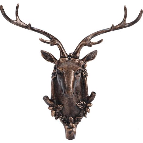 Eleganter Handtuchhaken aus Kunstharz in Tierform Hirschkopf