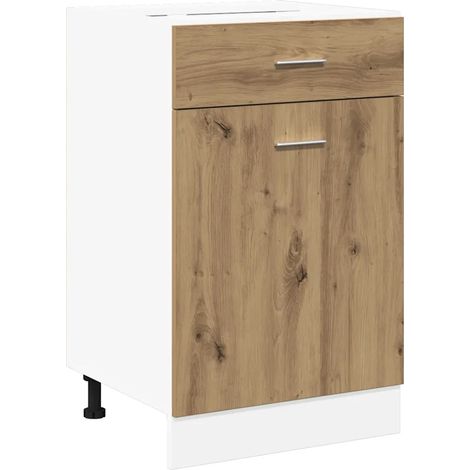 Cajonera de cocina moderna almacenamiento práctico 50 x 46 x 81 cm madera de roble de ingeniería hecha a mano 020050741 (1/5)