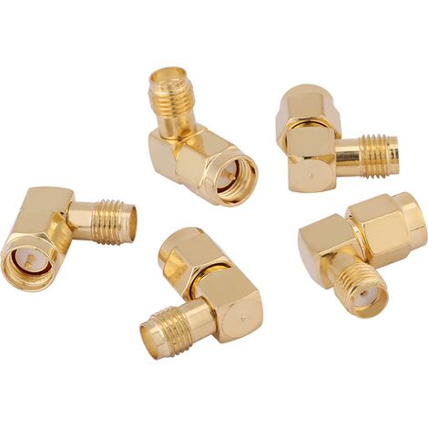 90°-Winkelstecker SMA-Stecker auf SMA-Buchse, Innengewinde auf Außengewinde, 5er-Packung (1/5)