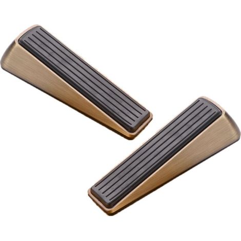 Door Stop, Bronze, 2pcs Door Stopper, Floor Door Stopper, Heavy Duty Zinc Rubber Door Wedge, for Bathroom, Kitchen, Children's Room Door and Office MUMU (1/3)