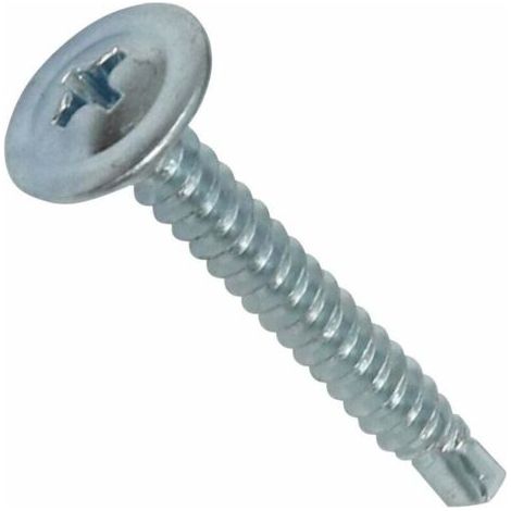 Pair C44742 – 100er-Packung – Selbstbohrende Blechschrauben – mit breitem, gewölbtem Kopf – Ø 4,2 x 32 mm – verzinkter Stahl – mit Kreuzschlitzantrieb – Heimwerkerbedarf – Renovierung