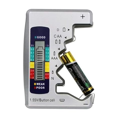 Digital Universal Battery Tester for AAA/AA/C/D Button Cell Battery 1.5V-9V Mini Batteries, Random Colour (1/5)