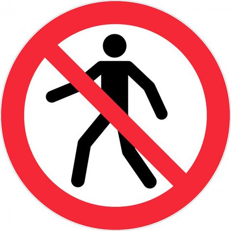 Panneau d’interdiction rond 300mm ''Interdit aux piétons'' - NOVAP - 4061436