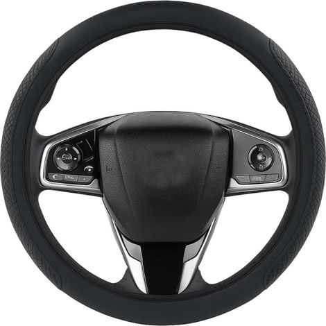 Lenkradbezug Leder 38 cm Schwarz für Auto, Komfort & Sicherheit (1/5)