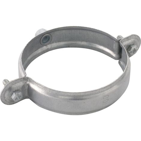Plombelec – Collier de serrage galvanisé Ø 100 – Acier galvanisé – Embase 7 x 125 – Fixation pour descentes de gouttière