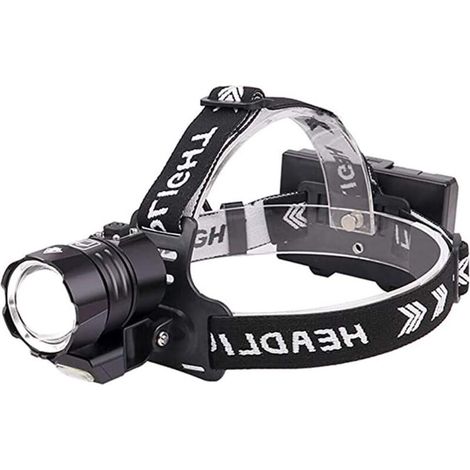 Lampe Frontale LED Rechargeable ,Lampes Frontales Puissante LED Torche Frontale Extérieure étanche 4 Modes Zoomable