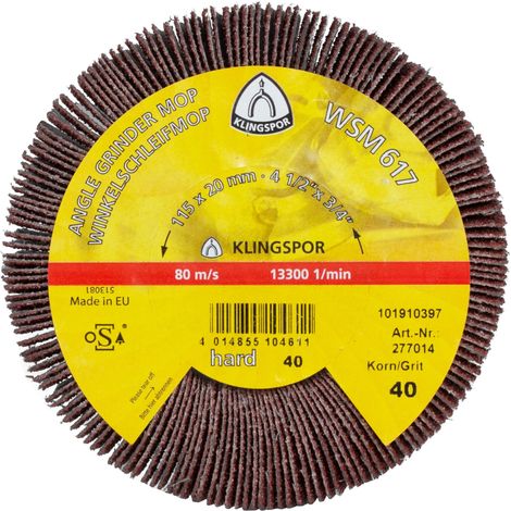 Klingspor WSM 617 Schleifmopräder CS 310 XF, 115 x 20 mm Korn 40 Gewinde M 14 2 Stk (1/5)
