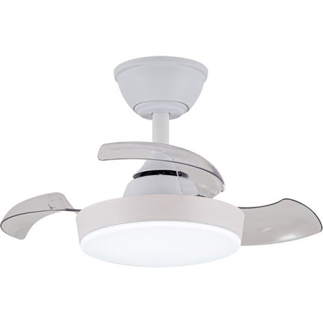 Deckenventilator mit LED 3-CCT, einziehbare Flügel, Hornet 32W, 3195 Lumen, Weiß