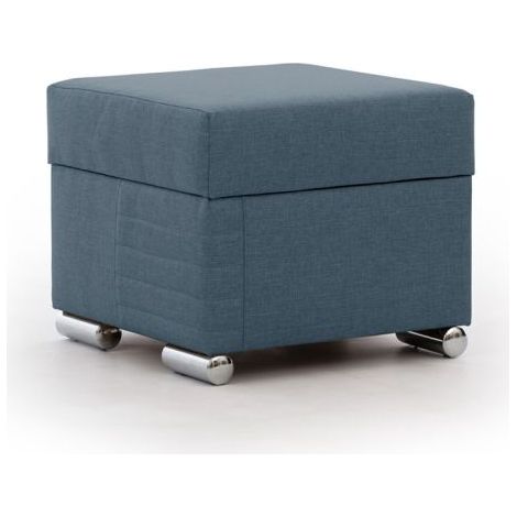 Polsterhocker mit Stauraum CANTON in Stoff Liverpool Azurblau (1/3)