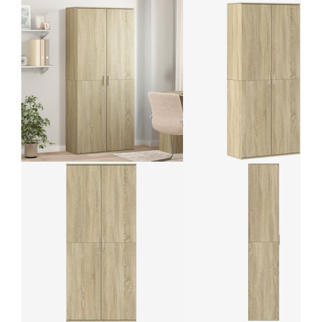 Highboard Sonoma-Eiche 80x35x180 cm Holzwerkstoff - Hochschrank - Sideboard - Eiche Möbel - Wohnzimmermöbel - Aufbewahrungsraum - Home & Living (1/5)