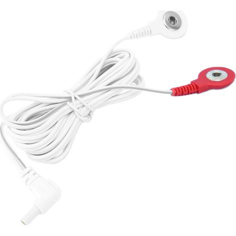 Câble de connexion d'électrode de 0,09 pouce, 59 pouces, 2 en 1, type bouton rouge et blanc (1/5)