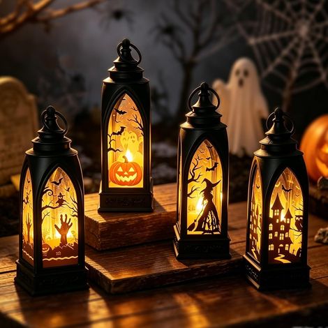 Halloween Décoration LED 4 Pièces, Peut être Suspendu ou Posé (1/5)