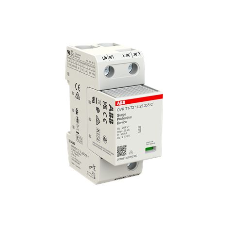 Parafoudre débrochable OVR T1-T2 Iimp. 25KA 1P 230V Uc 264V 2CTB813250R2300 ABB B605336 (1/3)