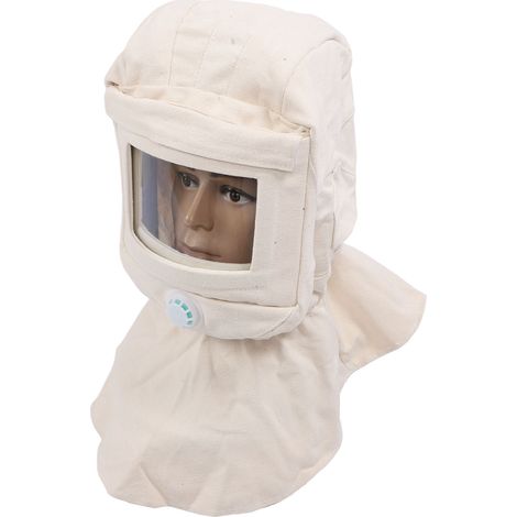 Cagoule de sablage ventilée en toile, protection anti-vent pour visage, ponçage, peinture et poudre (1/5)