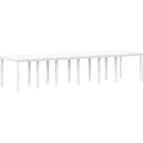 Maison Exclusive - Gartentisch Weiß 350 x 100 x 74 cm Poly-Rattan