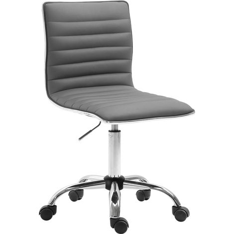 Sgabello da lavoro Alamosa in similpelle grigio
