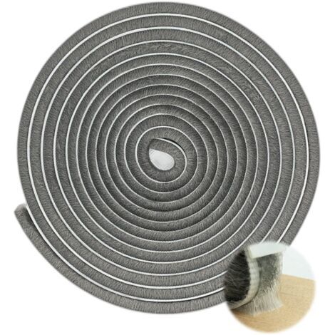 Brosse de joint d'étanchéité pour fenêtres/portes coulissantes, côté cadre (33 pi x 11/32 po de support x 3/16 po de brosse, grise) (1/5)
