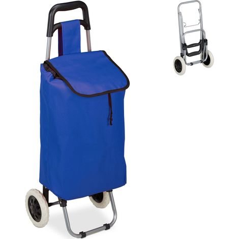 Carro de compra plegable ligero capacidad 25 L 91 x 40 x 30 cm de tela azul 130008755 (1/5)
