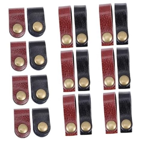 24 pièces Lot de Attaches Câble Cuir Vache Organisateurs Souples et Durables Clips Fixation Fil pour Gestion Rangement Câbles Bureau Maison - (1/5)