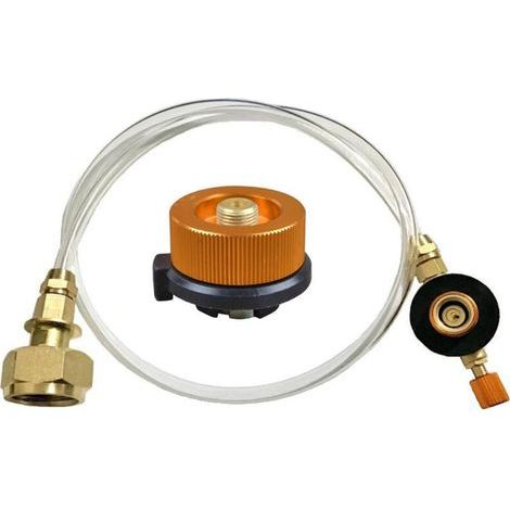 Adaptateur pour cartouche de gaz pour réchaud à gaz extérieur - Idéal pour le camping - Adaptateur pour embout GPL, cartouche plate, adaptateur pour bouteille (1/5)