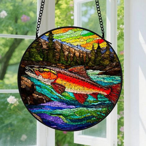 Capteur de Soleil en Vitrail Décoration Spirituelle pour Maison 30cm (1/4)