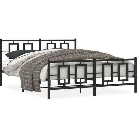 Maison Exclusive - Giroletto con Testiera e Pediera Metallo Nero 150x200 cm (1/5)