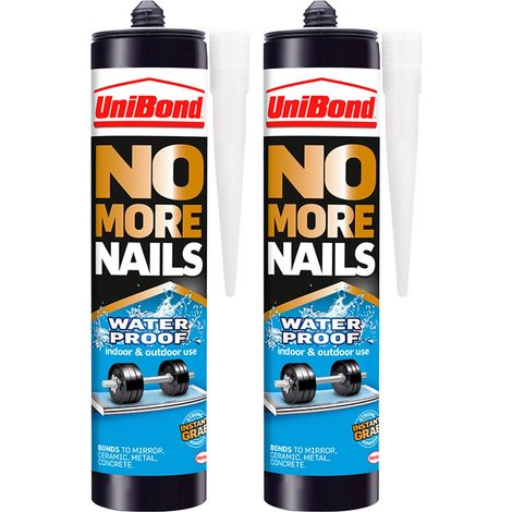 UniBond No More Nails Waterproof Interior and Exterior Adhesive - Solvent-Free, 300ml