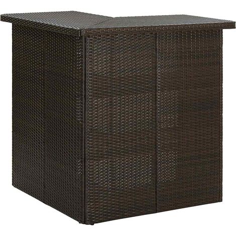 vidaXL Table d'angle de bar Marron 100x50x105 cm Résine tressée (1/5)