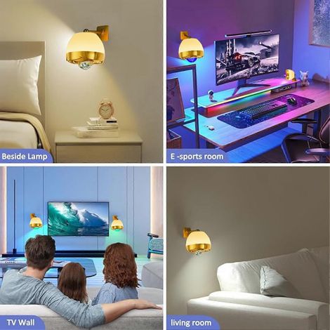 Wiederaufladbare LED-Wandleuchte (2600 mAh), Fernbedienung und Touch-Bedienung, 360°-Drehung, dimmbar, kabellos, für Schlafzimmer, Leseecke, Nachttisch, Arbeitszimmer (1/5)