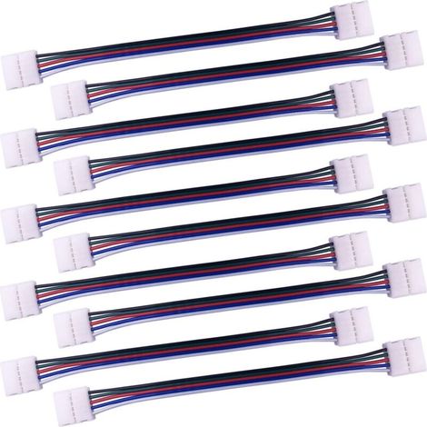 10pcs Câble connecteur RGBW 5 Broches Lampe Bande LED de 10mm Convertisseur de lumière Ruban LED sans Soudure Adaptateur pour connecter 2 Bandes LED SMD 5050 RGBW Ensemble-17cm Long
