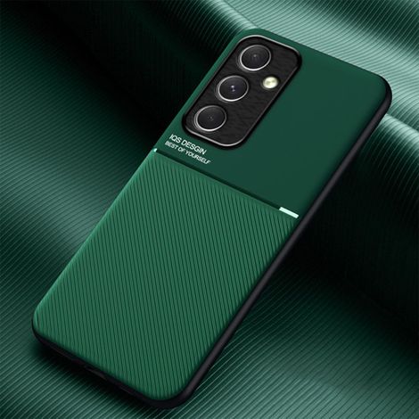 Coque pour Samsung Galaxy A55 5G, Grâce Exquis Mode Texture Doux Étui, Premium Très Mince Antichoc Antidérapante TPU + PU Bumper Silicone Housse. Vert (1/5)