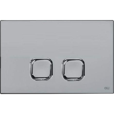 Placca plain cassetta incasso doppio scarico slim cromo 070827 Oli