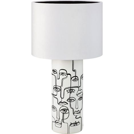 Markslojd FAMILY Lampe de table 1 lumière avec abat-jour rond blanc (1/3)