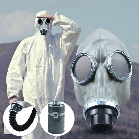 Masque respiratoire intégral avec protection buccale pour la peinture chimique et les gaz, + tuyau de 0,5 m + bidon n° 1 (1/5)