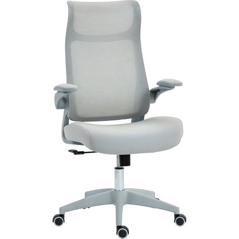 HOMCOM Sedia Ergonomica da Ufficio con Braccioli Regolabili e Poggiatesta Grigio (1/5)