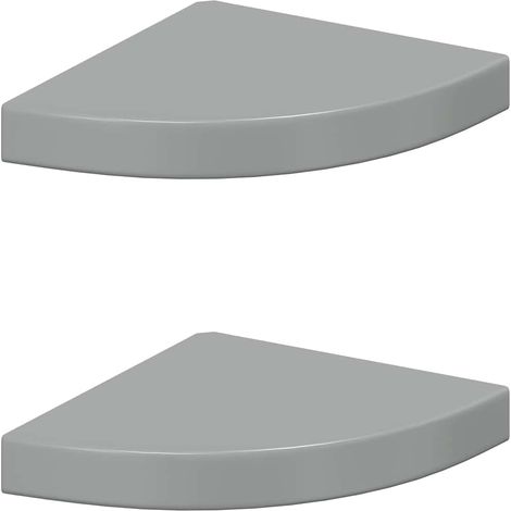 Maison Exclusive - Eck-Schweberegale 2 Stk. Hochglanz-Grau 25x25x